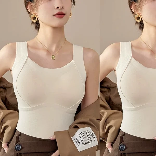 【丽丽】无痕舒适桑蚕丝内衣发热蓄热显瘦保暖背心
