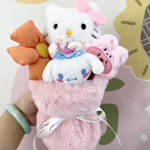 送男友的小型花束儿童节玉桂狗玩偶棒棒糖花束送闺蜜好友生日礼物