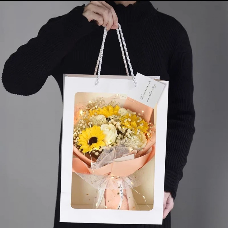 七夕满天星干花康乃馨玫瑰仿真香皂花永生花束送女闺蜜生日礼物