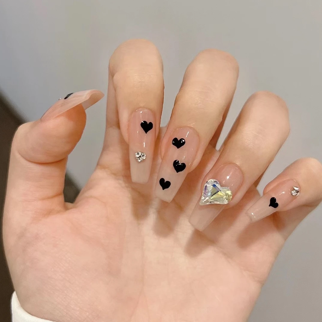 【超A黑桃】纯手工光疗美甲夏季穿戴甲甲片ins穿戴式成品甲片显白