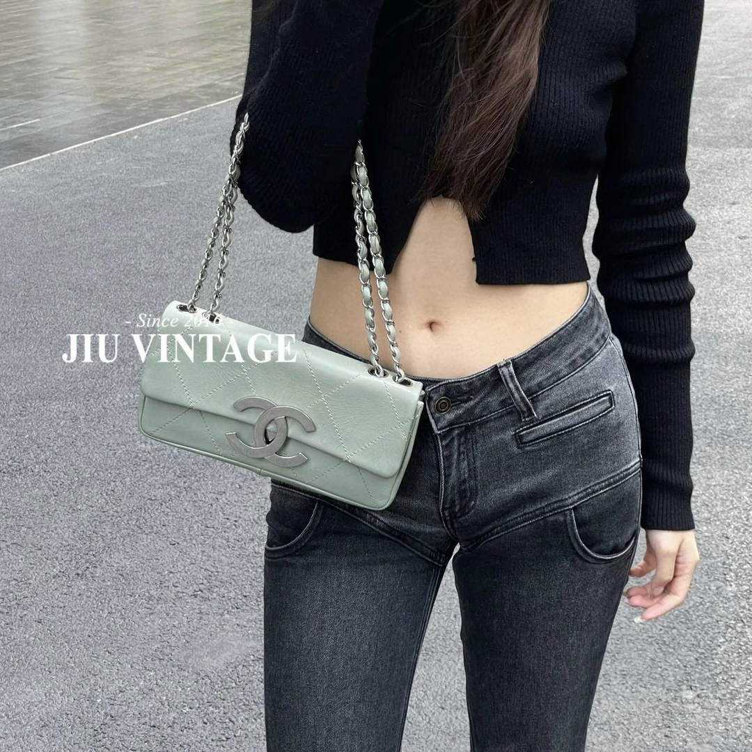 99新 Chanel/香奈儿 淡绿色链条包 JM3A-0103