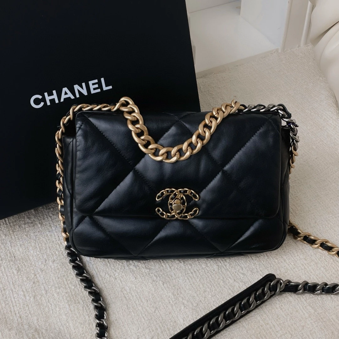 99新 Chanel/香奈儿 黑金19bag小号JM12-0936