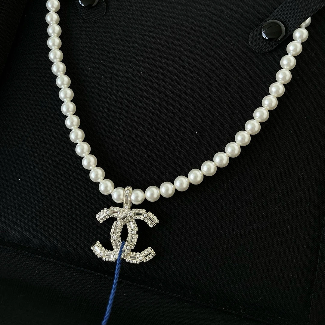 99新 Chanel/香奈儿 24a 珍珠双c项链 jm2-6756