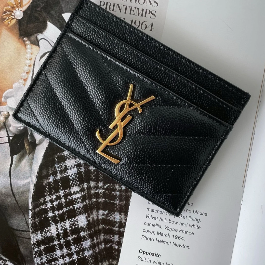 99新 YSL/圣罗兰 卡包 金扣裸包CG6-0208