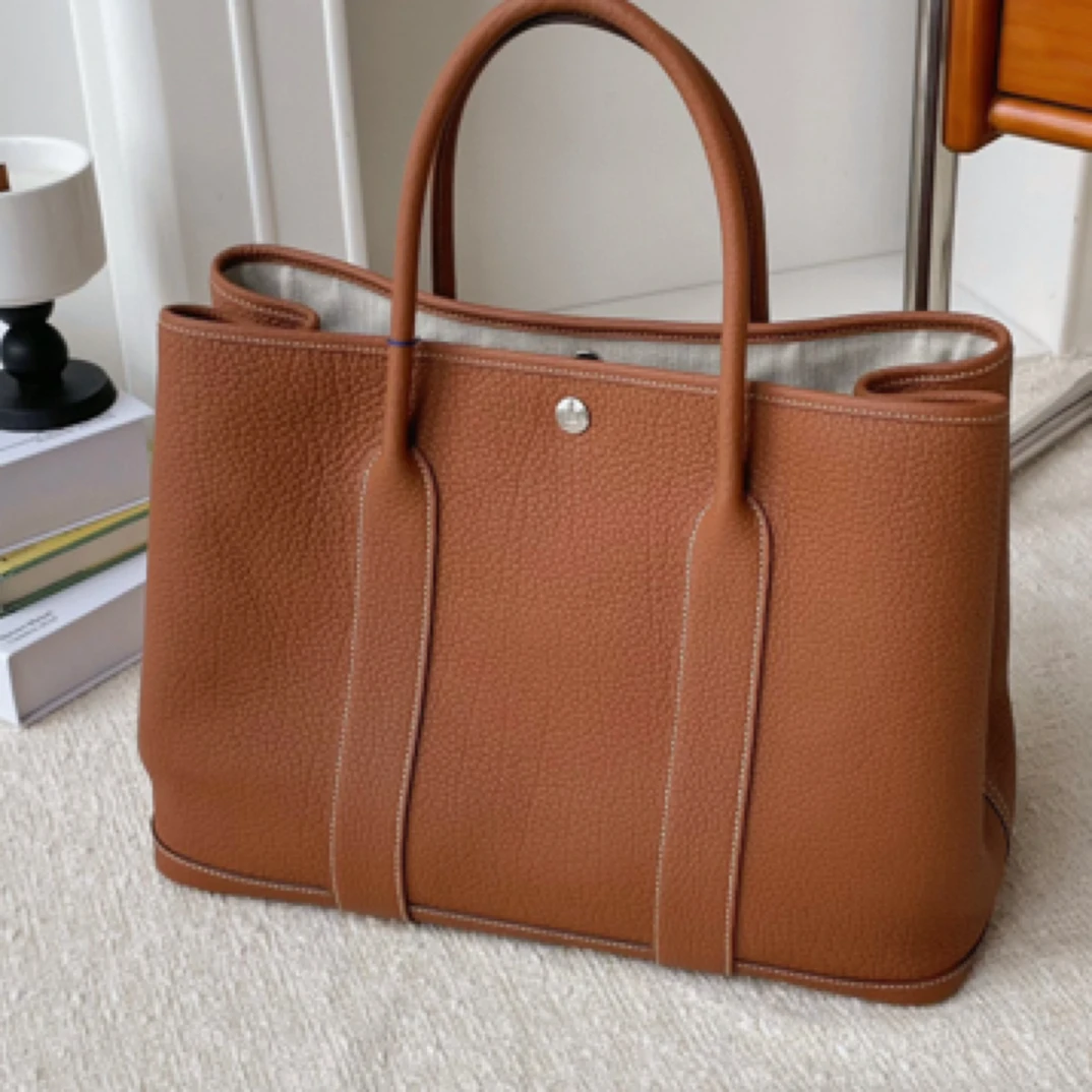 99新 Hermes/爱马仕 金棕银扣garden36JM12-0962
