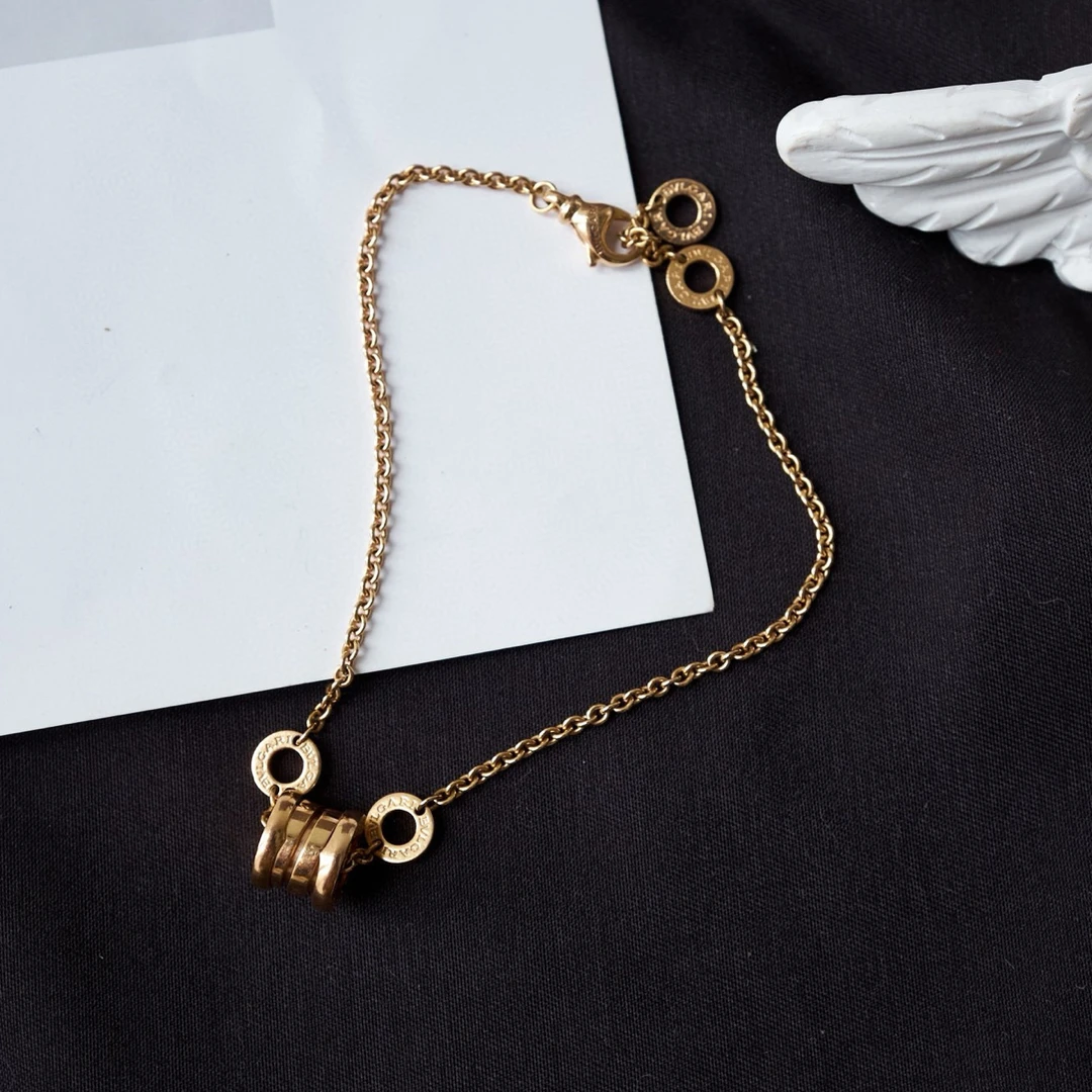 99新 BVLGARI/宝格丽 zero.1 玫瑰金弹簧手链 JM5-1407