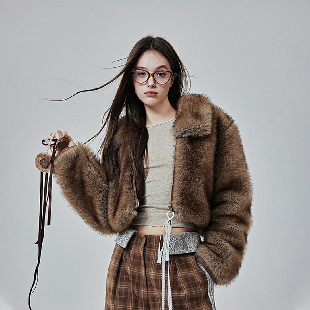 ACOSEY 24AW复古重工美拉德短款夹克外套 YL9011