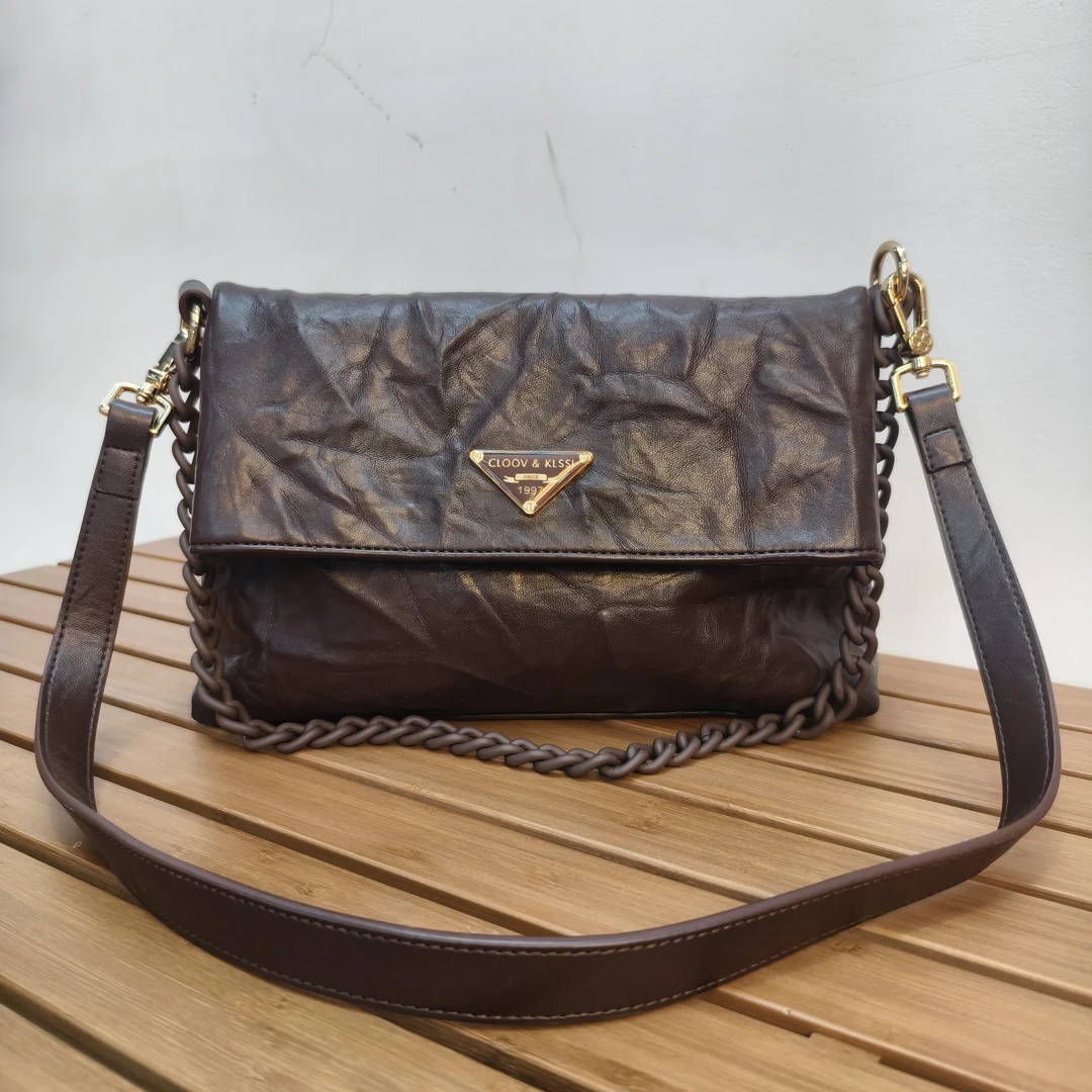 休闲软面腋下包时尚女士单肩皱褶斜跨百搭包 ck1