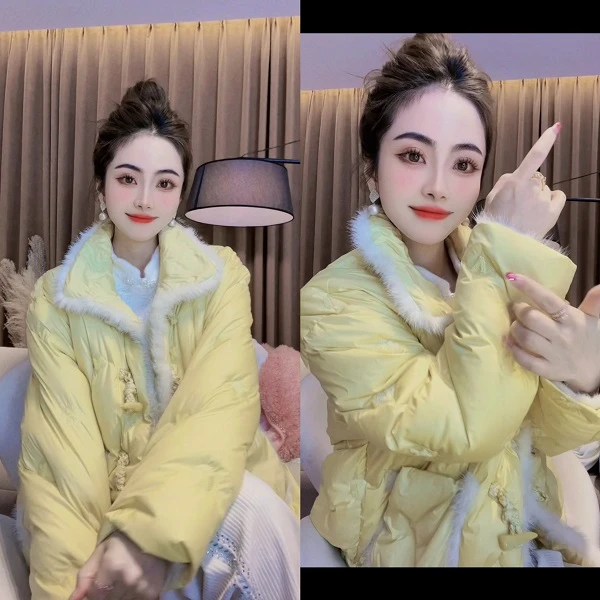 SS.studio/双双：“秋意浓浓”冬款高定时尚宽松鹅绒水貂精致外套