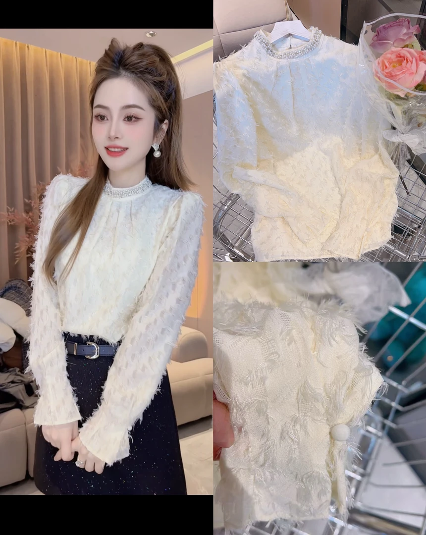 SS.studio/双双“气质女神”新款自制重工洋气甜美衬衣上衣