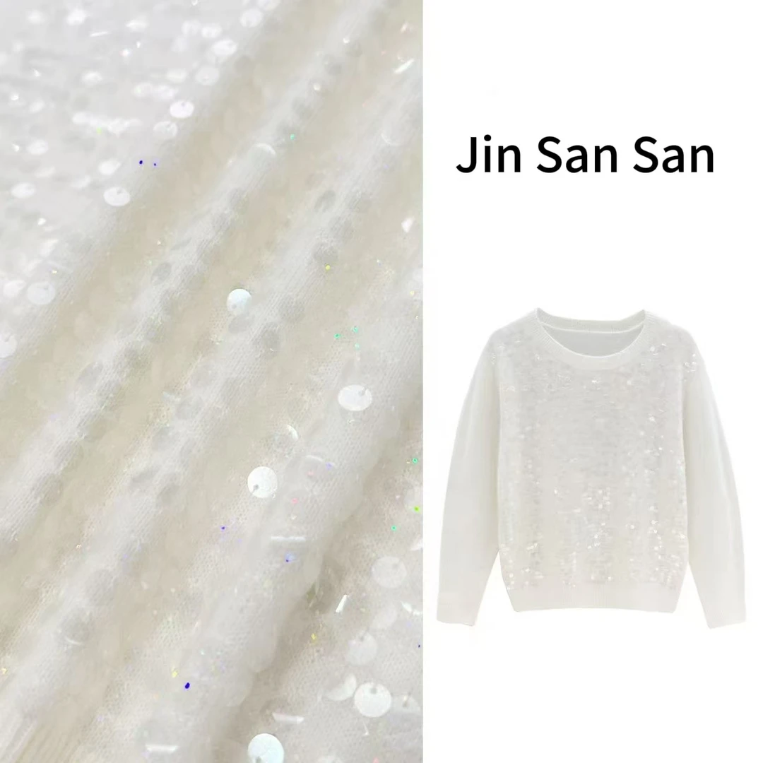 【金三三】气质重工亮片毛衣【永夜星河】冬季新款时尚上衣F7260