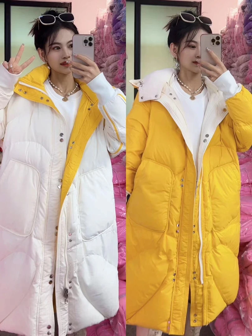 【双面穿羽绒服 预2】两面穿高颜值加厚保暖白鸭绒羽绒服连帽羽绒服