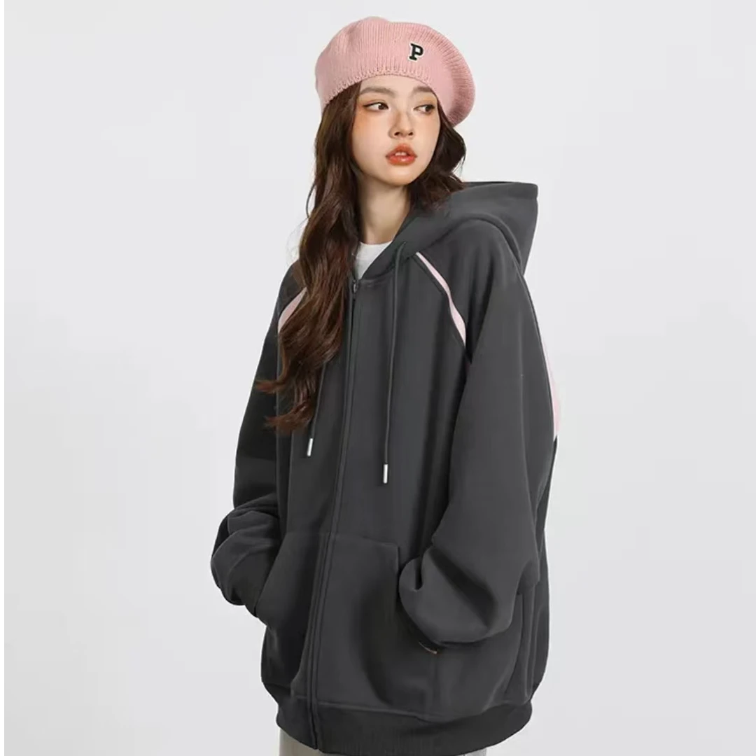 mnmf重磅连帽开衫美式卫衣连帽女休闲复古高街开衫外套男女#C5015