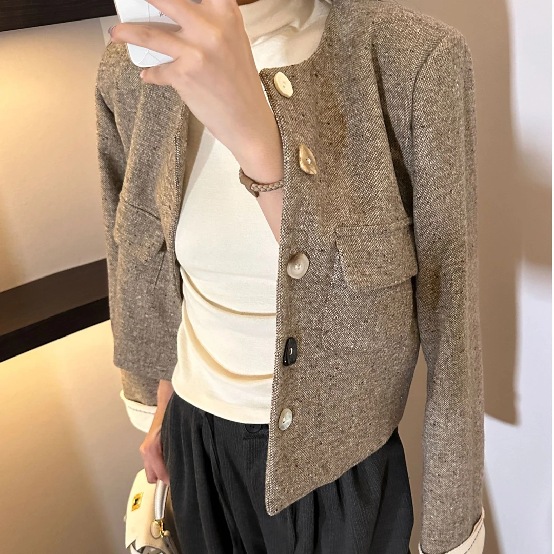 小香风美拉德呢子外套短款外套