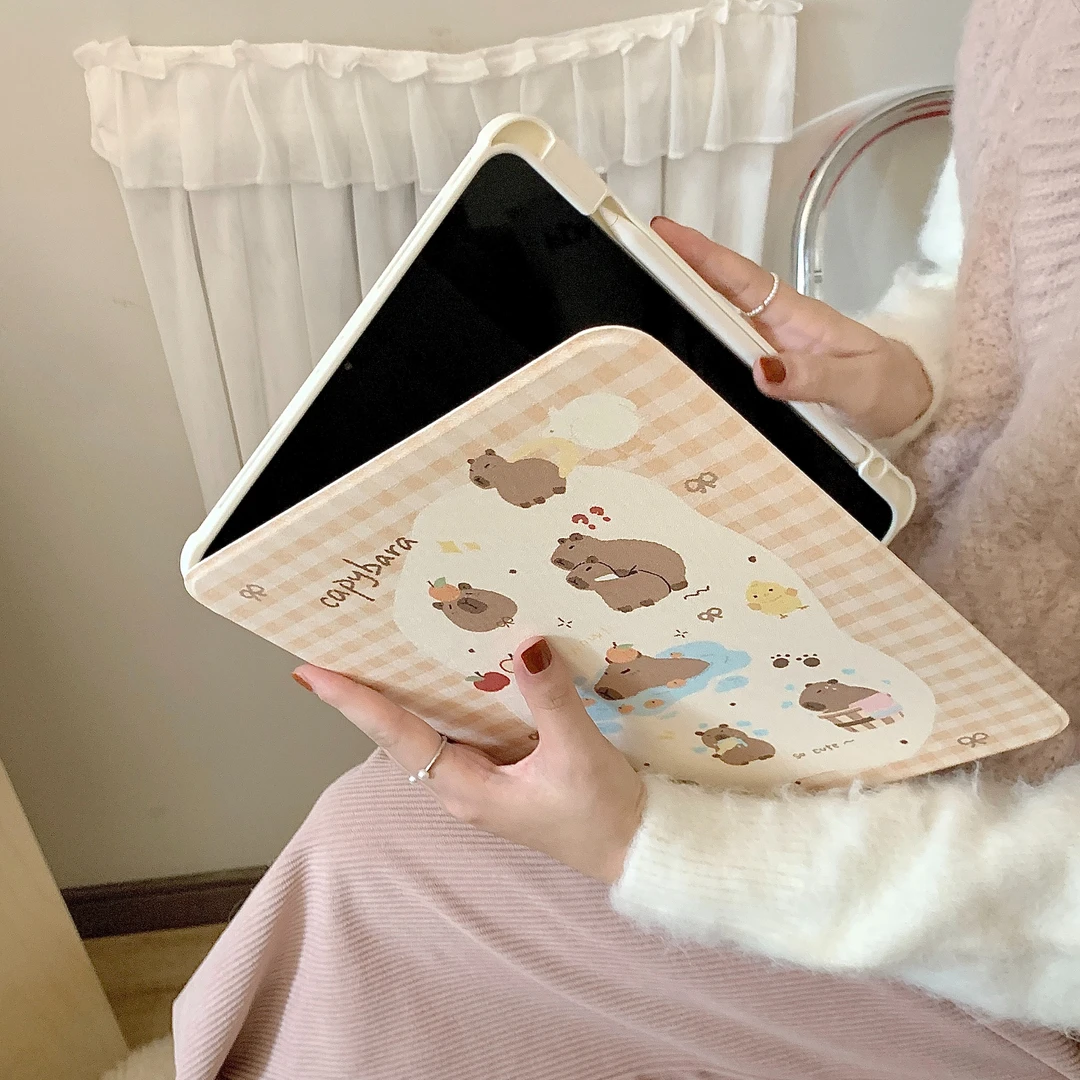 卡通适用iPadpro11寸平板保护套Air5全包10.2创意mini6防摔9.7硬