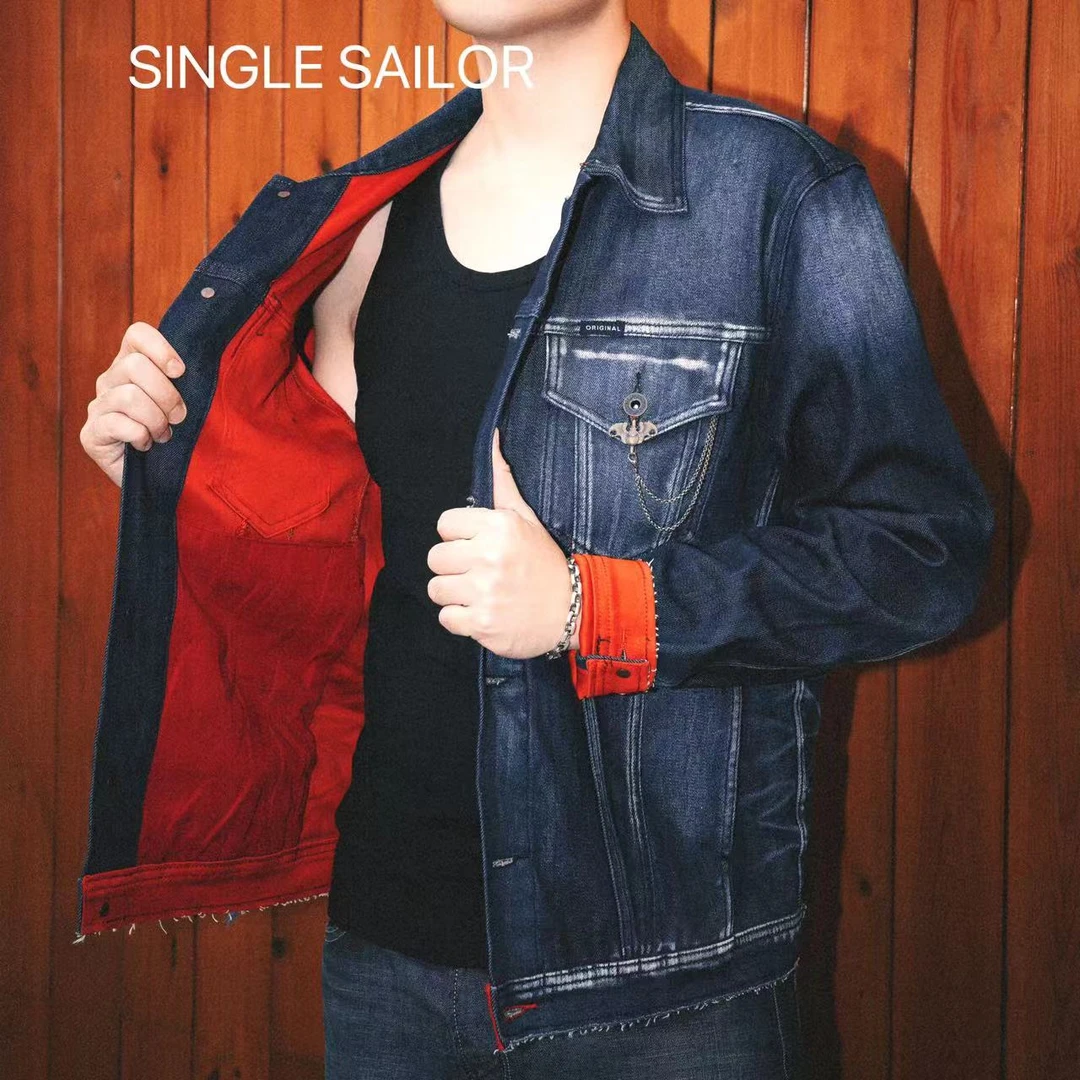 SINGLE SAILOR24秋冬新品经典Type3代重水洗靛蓝石磨复古丹宁夹克