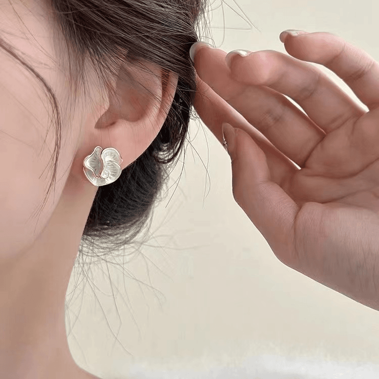 合金耳饰 6020高级感山茶花耳钉