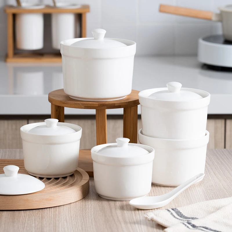 陶瓷隔水炖盅家用带盖炖燕窝羹汤盅炖罐专用蒸蛋碗煲汤小炖盅D563