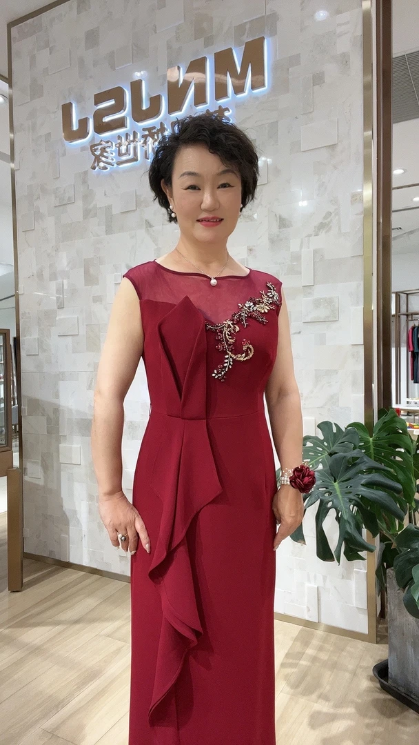 梦奴娇酒红色礼服