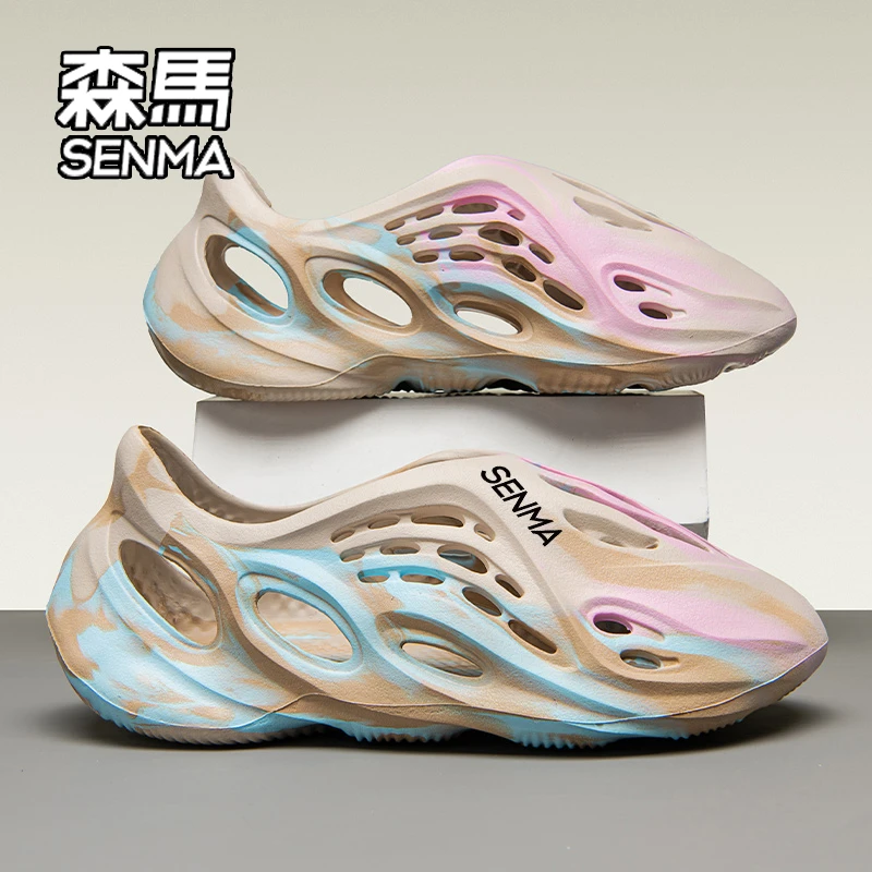 SENMA/森马洞洞鞋男款2025夏季外穿涉水全包运动休闲沙滩包头凉鞋