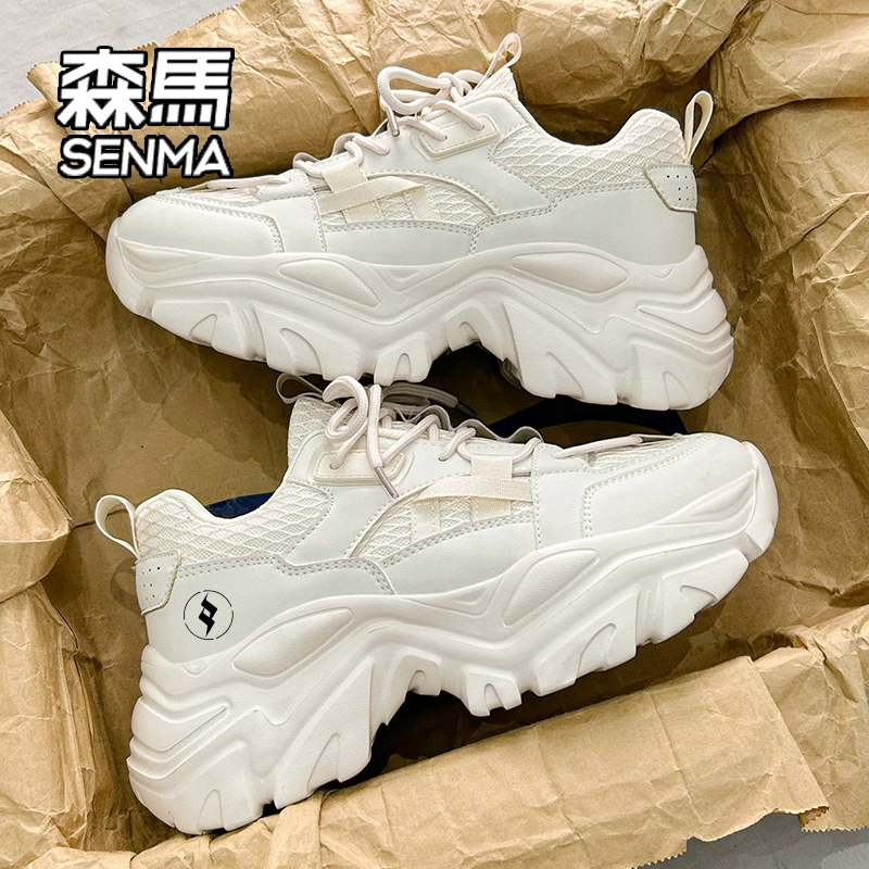 SENMA/森马老爹鞋男款透气厚底增高休闲百搭学生网面运动大码潮鞋