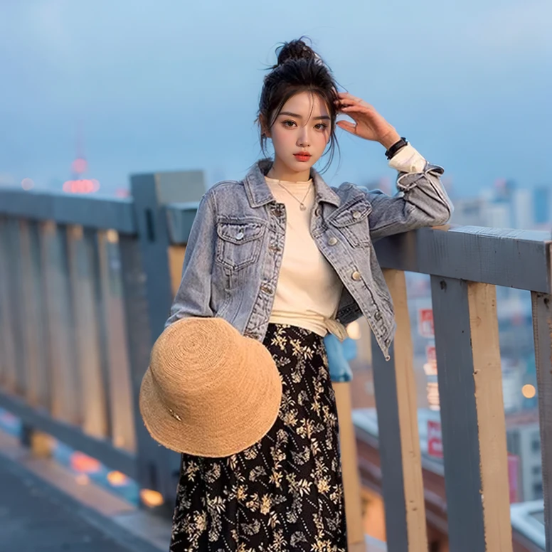 春秋时尚休闲洋气牛仔上衣女外套长袖短款百搭小个子韩版显瘦夹克