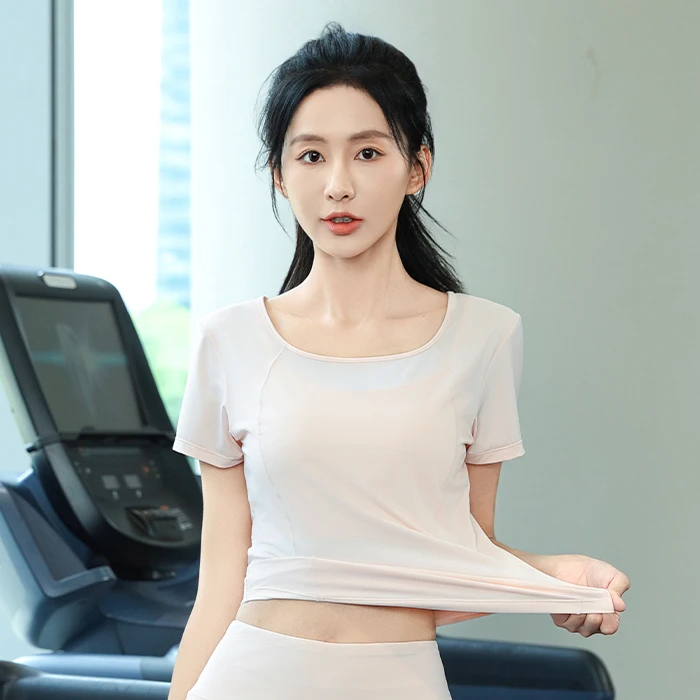【清仓】夏季运动瑜伽上衣遮肉显瘦女短袖健身速干透气时尚t桖9293