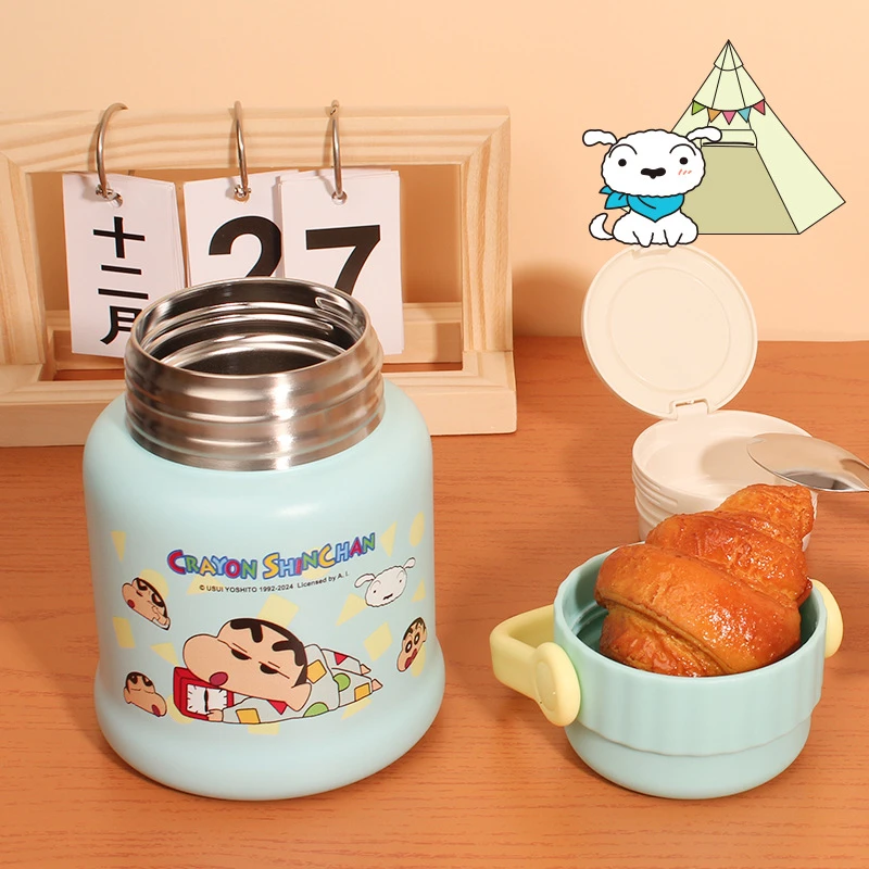 蜡笔小新焖烧杯新品可爱儿童保温汤饭碗便携316不锈钢保温杯提手
