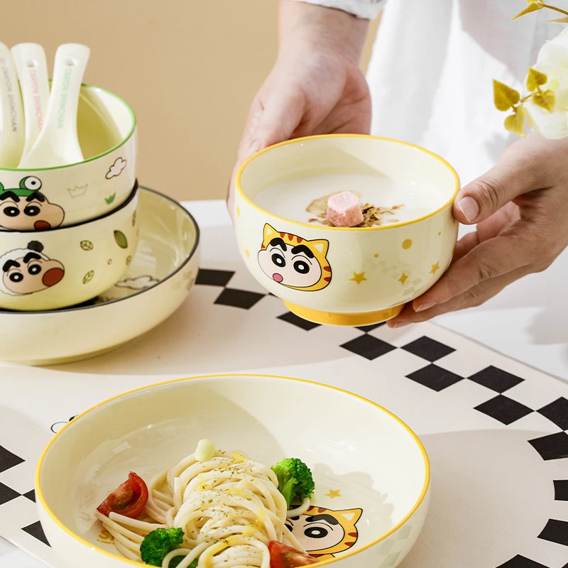 【组合装】蜡笔小新联名饭碗餐具卡通面碗可爱早餐碗家用高颜值