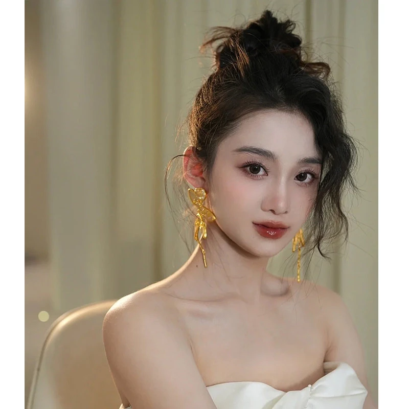 合金耳饰 欧美夸张复古长款新娘耳饰气质轻奢小众时尚个性百搭188