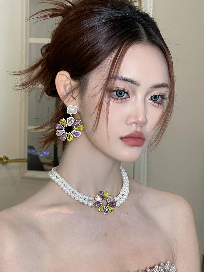 合金耳饰 椿屿新款法式轻奢小众设计感新娘礼服耳饰0107