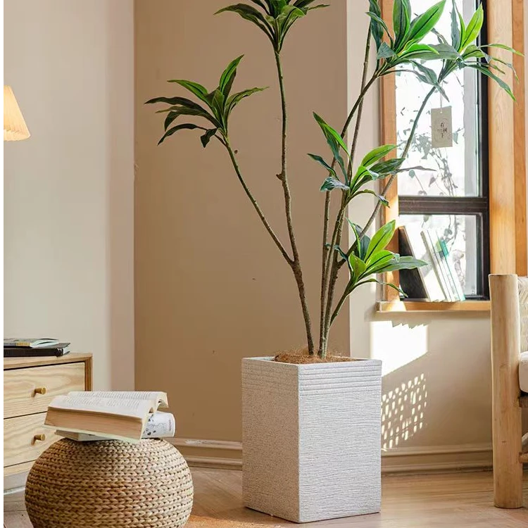 水泥花盆大口径绿植植物花器客厅阳台花园室内外北欧简约镁泥花盆