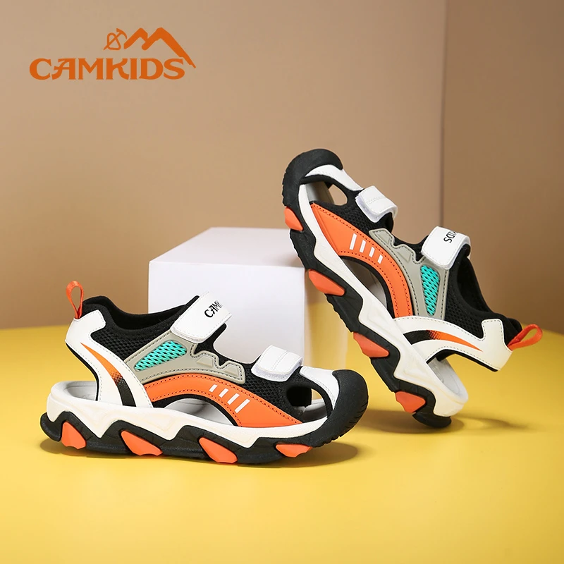 CAMKIDS夏季包头凉鞋宝宝鞋运动透气防滑软底减震潮牌儿童机能鞋.