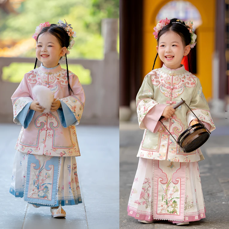 萌乎【小海兰】秋季国风汉元素清汉or汉洋折衷萌娃穿搭套装-243308