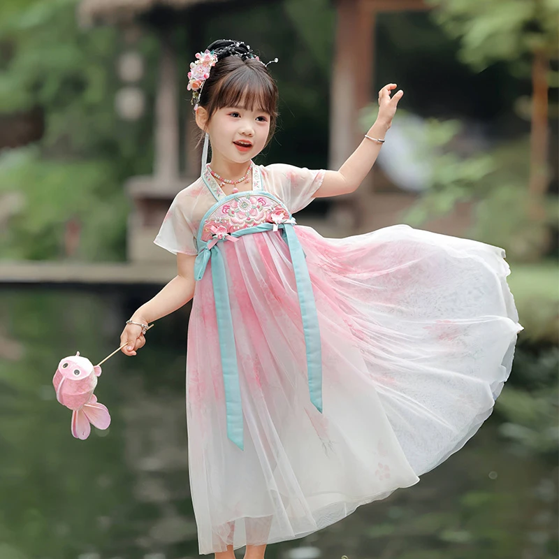 萌乎【茉绿】女童小女孩汉服襦裙童装连衣裙公主裙裙子新款242285