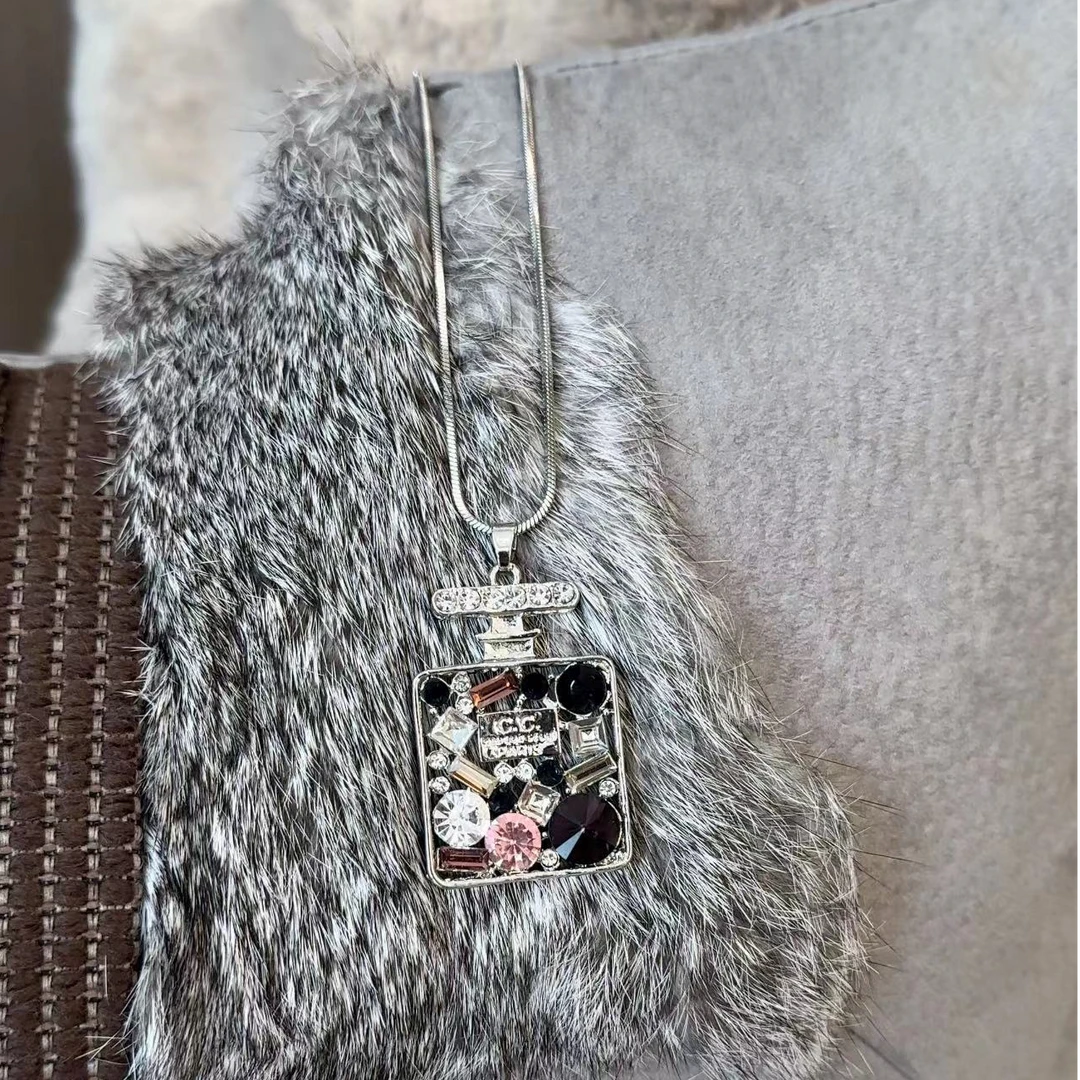 【JDRQ】时尚香水瓶高级彩钻毛衣链H0908-4