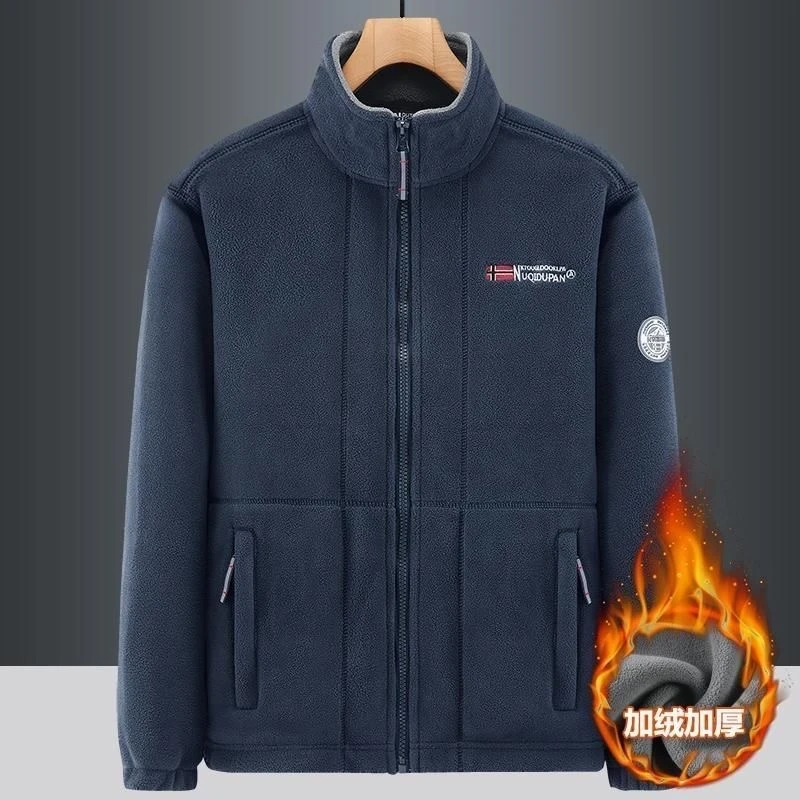 【出口外贸挪威】卫衣运动双面外套男女同款情侣抓绒衣保暖加绒加厚