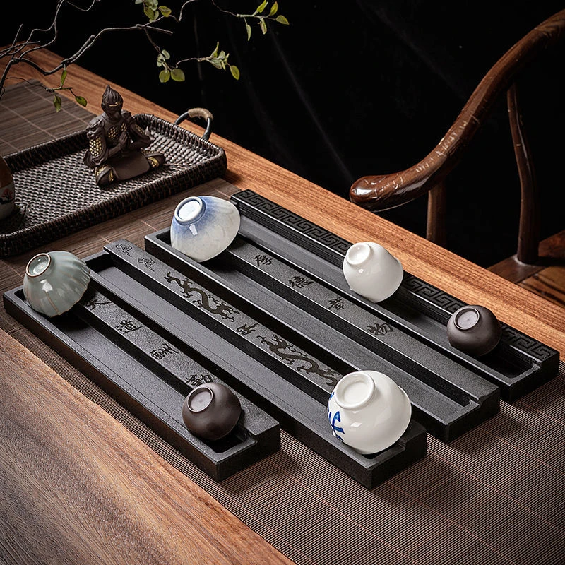 茶杯架乌金石茶道配件家用茶具置物架子简约功夫茶沥水收纳客厅