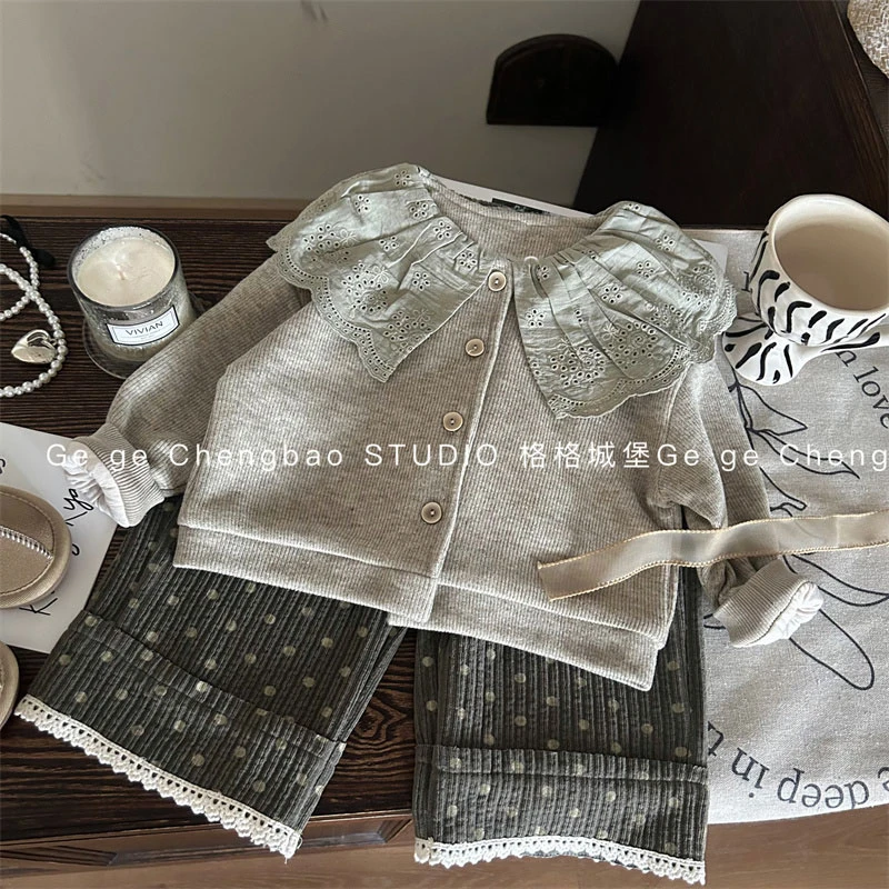 女童秋装套装2024新款韩版童装女宝宝春秋时髦两件套秋冬衣服