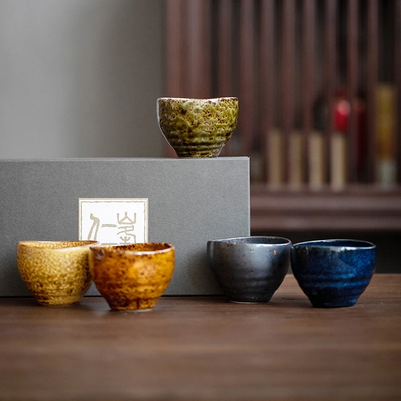 同合日本进口美浓烧秋韵茶杯日式复古主人杯创意家用陶瓷茶具套装