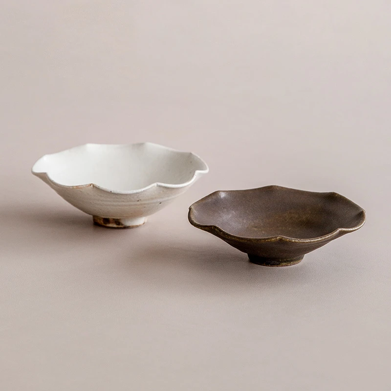 日本进口古谷浩一手作陶瓷侘寂风平盘花轮系列高颜值餐具家用