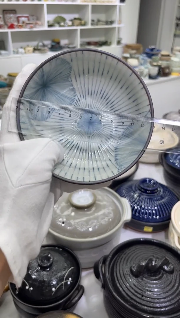 【闪购商品】密胺瓷片蓝雨花圆碗