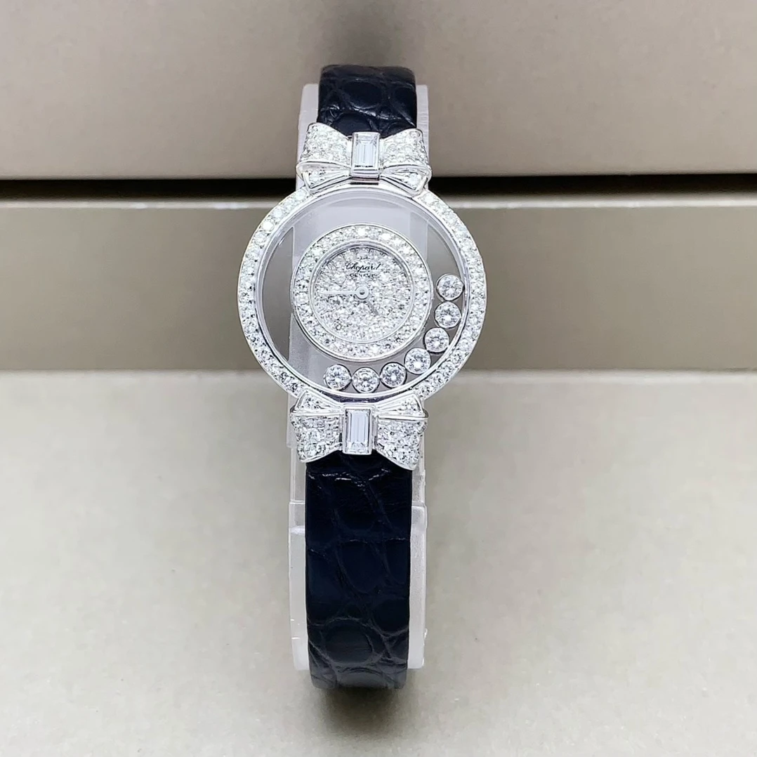 95新 Chopard/萧邦 快乐钻/18k金/原钻/石英优雅气质女士手表