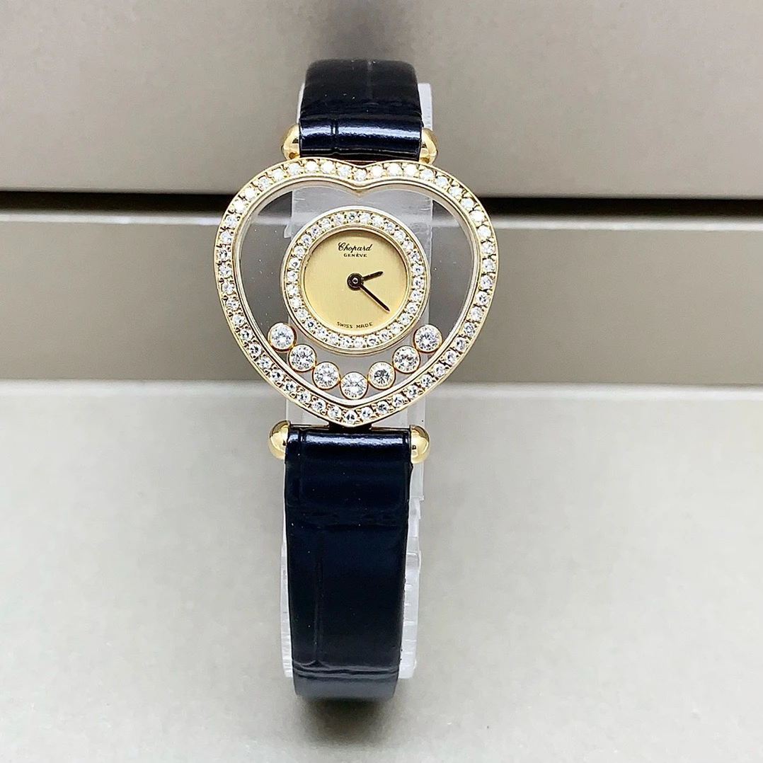95新 Chopard/萧邦 快乐钻/26mm/18k金/原钻/石英女表