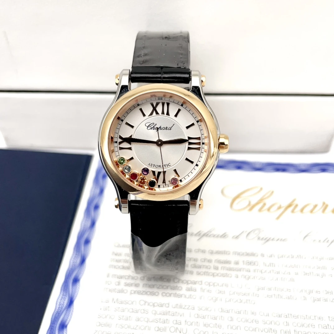 99新 Chopard/萧邦 快乐钻/间金/限定发售/30mm/21年已延保女表