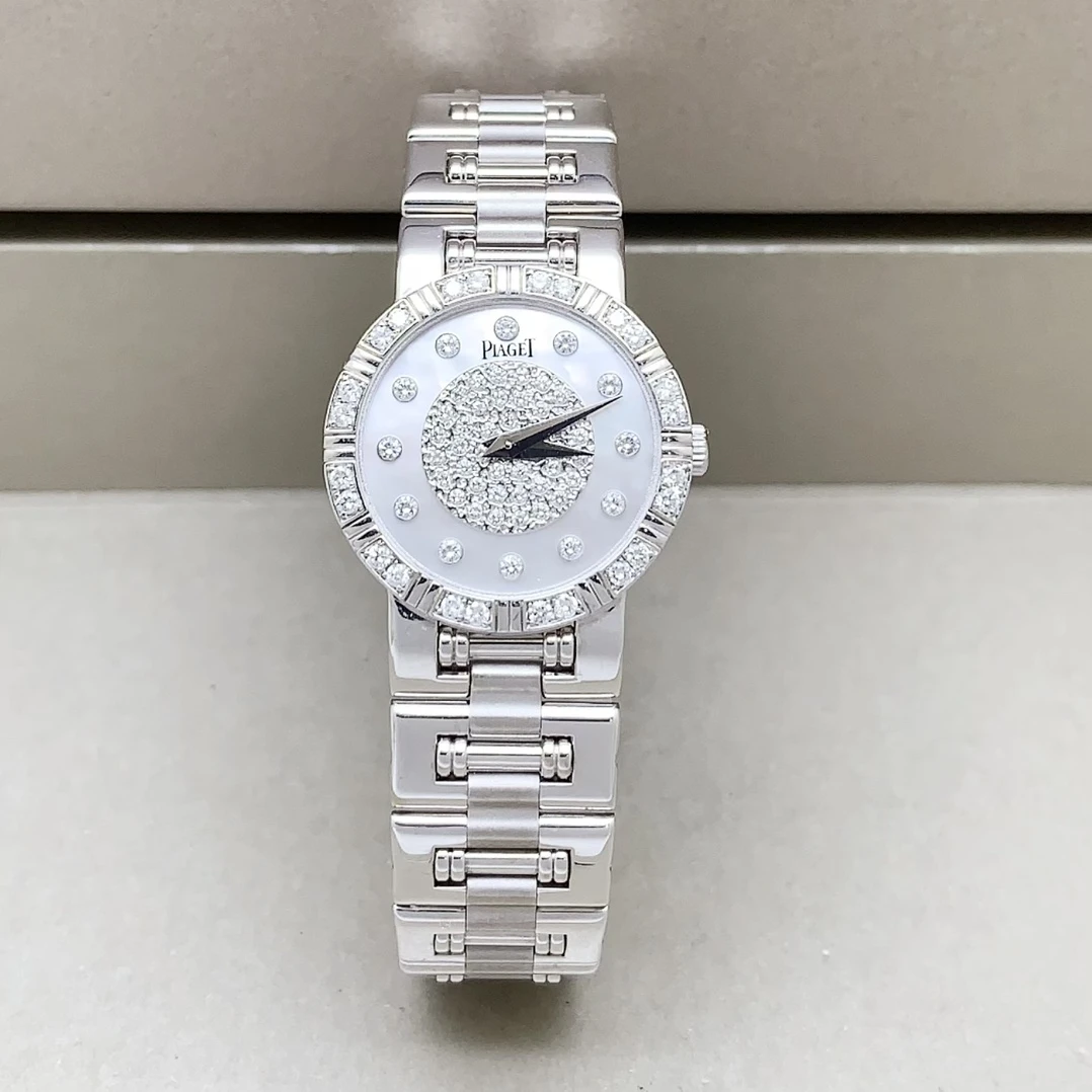 95新 Piaget/伯爵 拆单链接/23mm/18k金原钻/石英气质女表