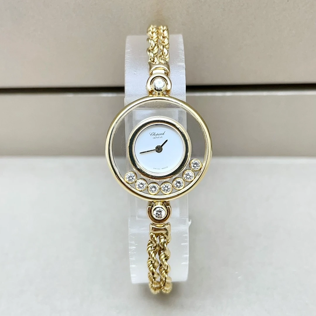 95新 Chopard/萧邦 快乐钻/23mm/18k金/原钻/石英气质优雅女表