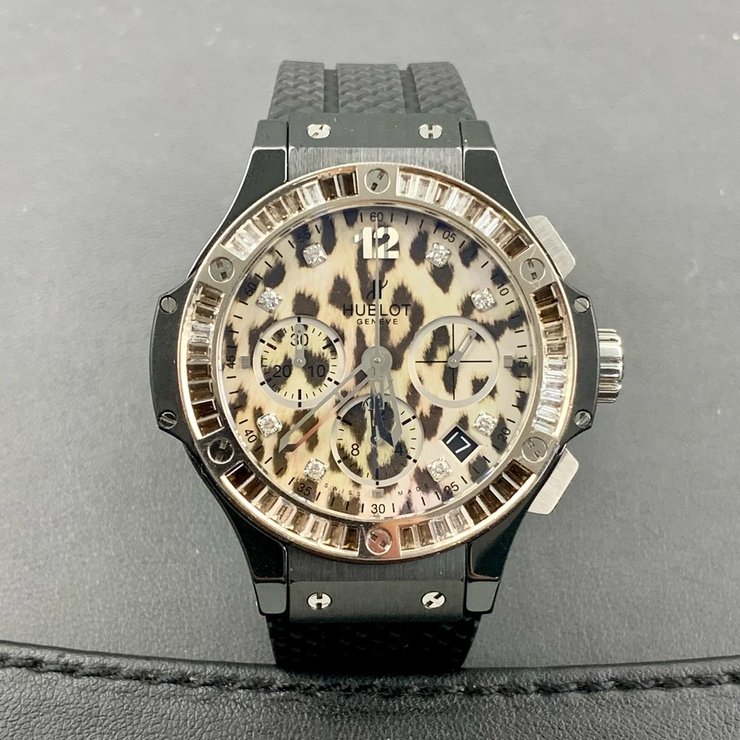 95新 宇舶 宇舶大爆炸341/款豹纹钻款/原镶钻/41mm/自动机械腕表