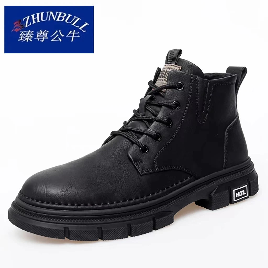 ZZHUNBULL/臻尊公牛马丁靴男秋冬季新款英伦工装短靴男士中帮皮鞋