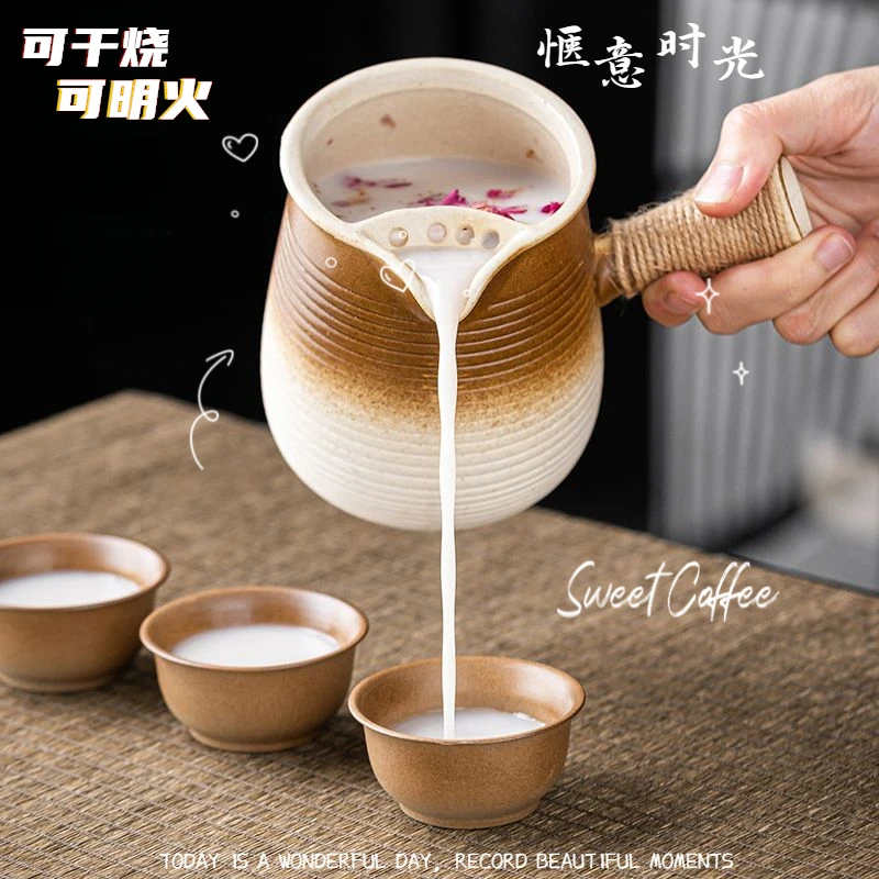 围炉侧把煮茶罐罐陶罐煮茶煮奶茶器具家用配件陶壶茶壶煮茶器套装